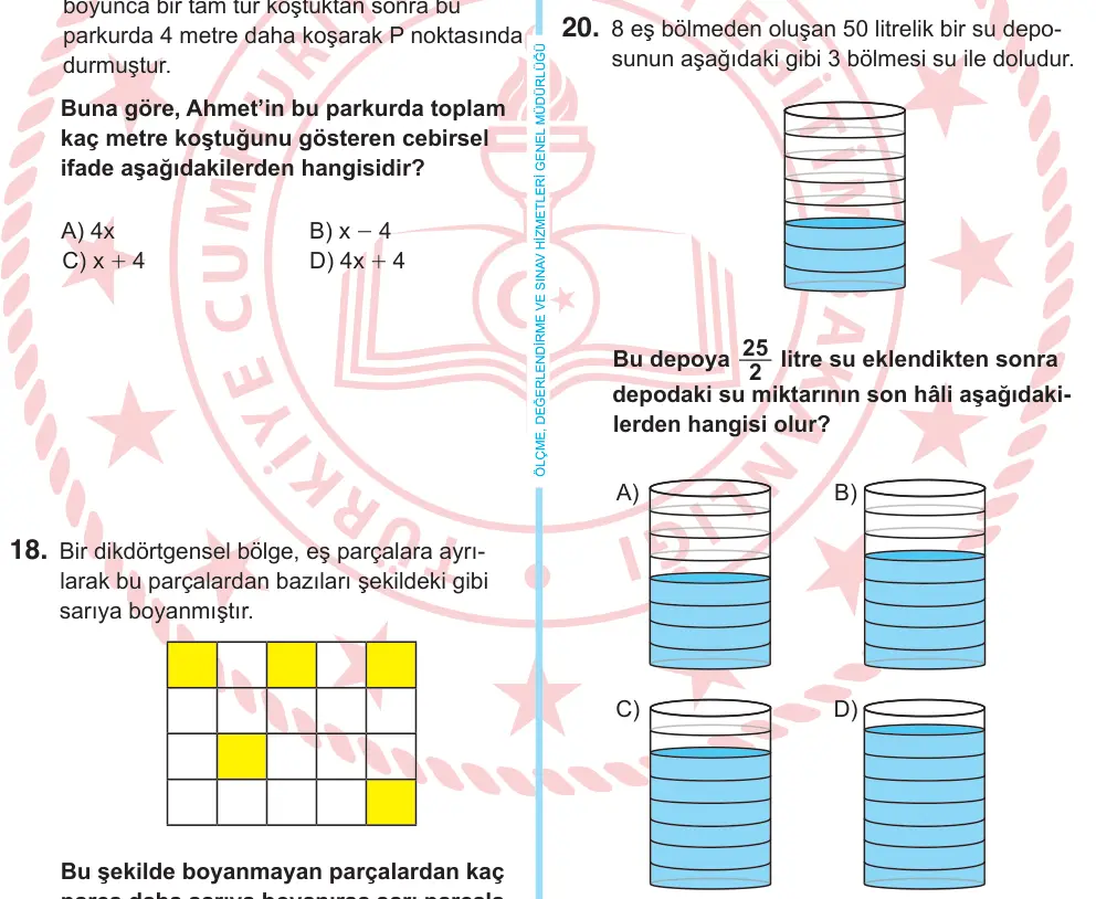 6. Sınıf Matematik 2025 İOKBS Bursluluk Sınavı 20. Soru görseli