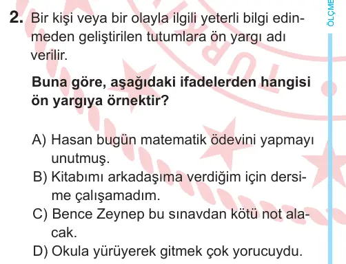 6. Sınıf Sosyal Bilgiler 2025 İOKBS Bursluluk Sınavı 2. Soru görseli
