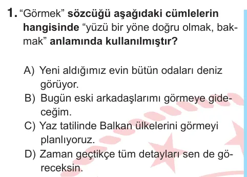 6. Sınıf Türkçe 2025 İOKBS Bursluluk Sınavı 1. Soru görseli