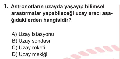 7. Sınıf Fen Bilimleri 2025 İOKBS Bursluluk Sınavı 1. Soru görseli