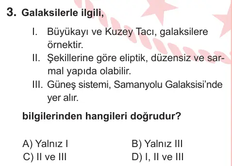 7. Sınıf Fen Bilimleri 2025 İOKBS Bursluluk Sınavı 3. Soru görseli