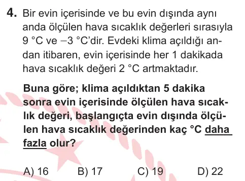 7. Sınıf Matematik 2025 İOKBS Bursluluk Sınavı 4. Soru görseli