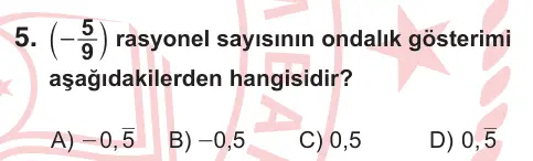 7. Sınıf Matematik 2025 İOKBS Bursluluk Sınavı 5. Soru görseli