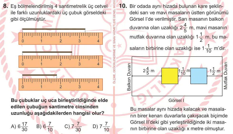 7. Sınıf Matematik 2025 İOKBS Bursluluk Sınavı 8. Soru görseli (1/2)