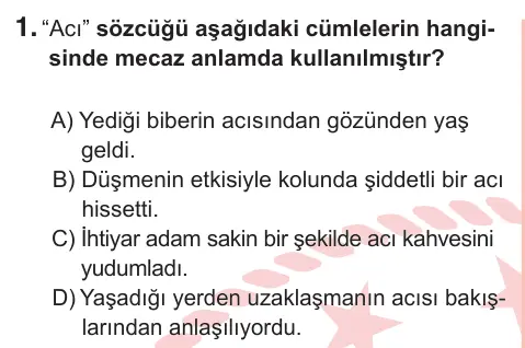 7. Sınıf Türkçe 2025 İOKBS Bursluluk Sınavı 1. Soru görseli