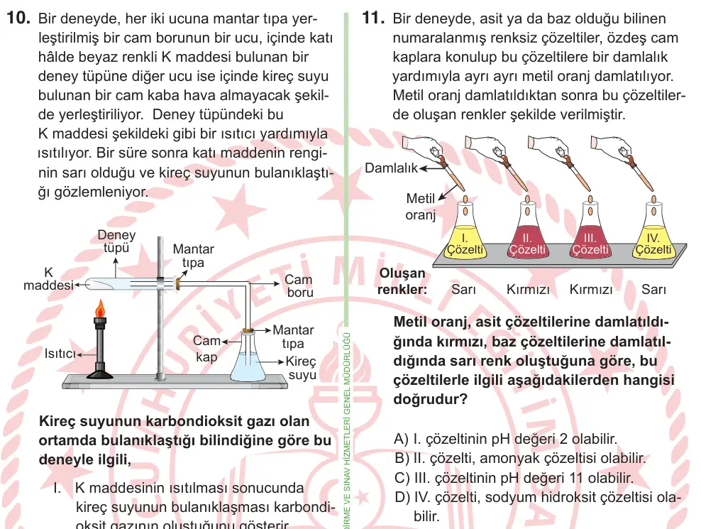 8. Sınıf ve Hazırlık Fen Bilimleri 2025 İOKBS Bursluluk Sınavı 11. Soru görseli