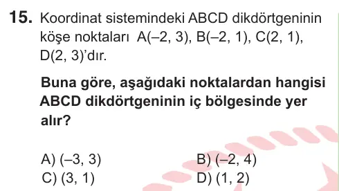 8. Sınıf ve Hazırlık Matematik 2025 İOKBS Bursluluk Sınavı 15. Soru görseli