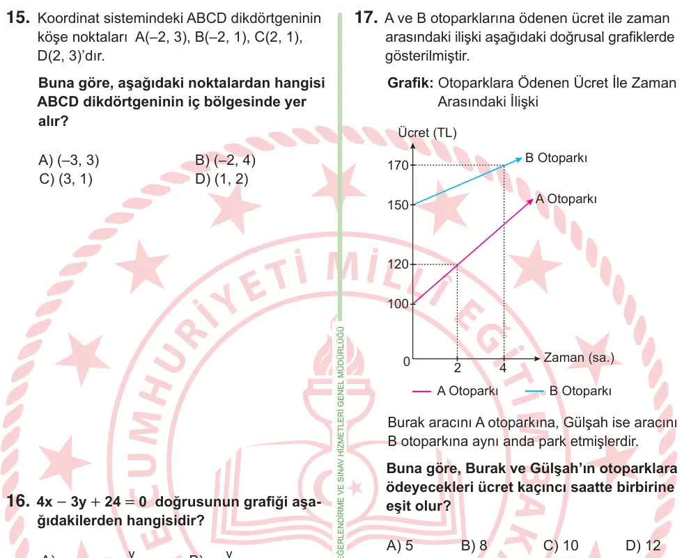8. Sınıf ve Hazırlık Matematik 2025 İOKBS Bursluluk Sınavı 17. Soru görseli