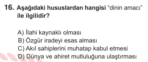 8. Sınıf ve Hazırlık Sosyal Bilgiler 2025 İOKBS Bursluluk Sınavı 16. Soru görseli