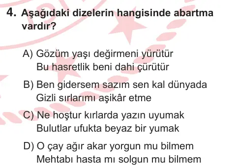 8. Sınıf ve Hazırlık Türkçe 2025 İOKBS Bursluluk Sınavı 4. Soru görseli
