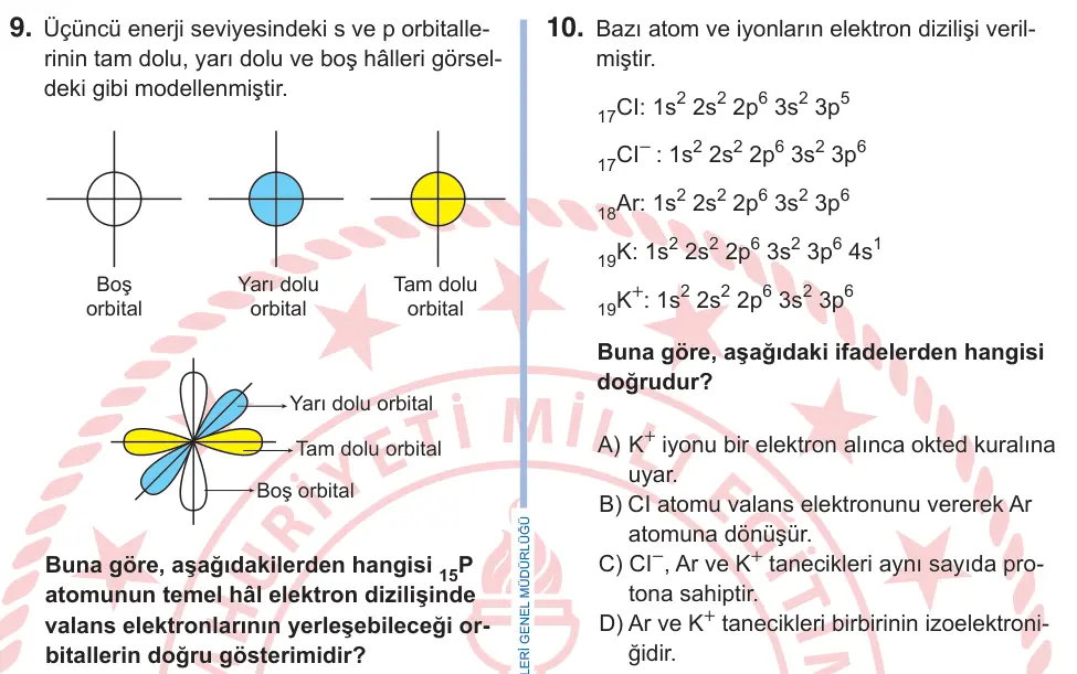 9. Sınıf Fen Bilimleri 2025 İOKBS Bursluluk Sınavı 10. Soru görseli