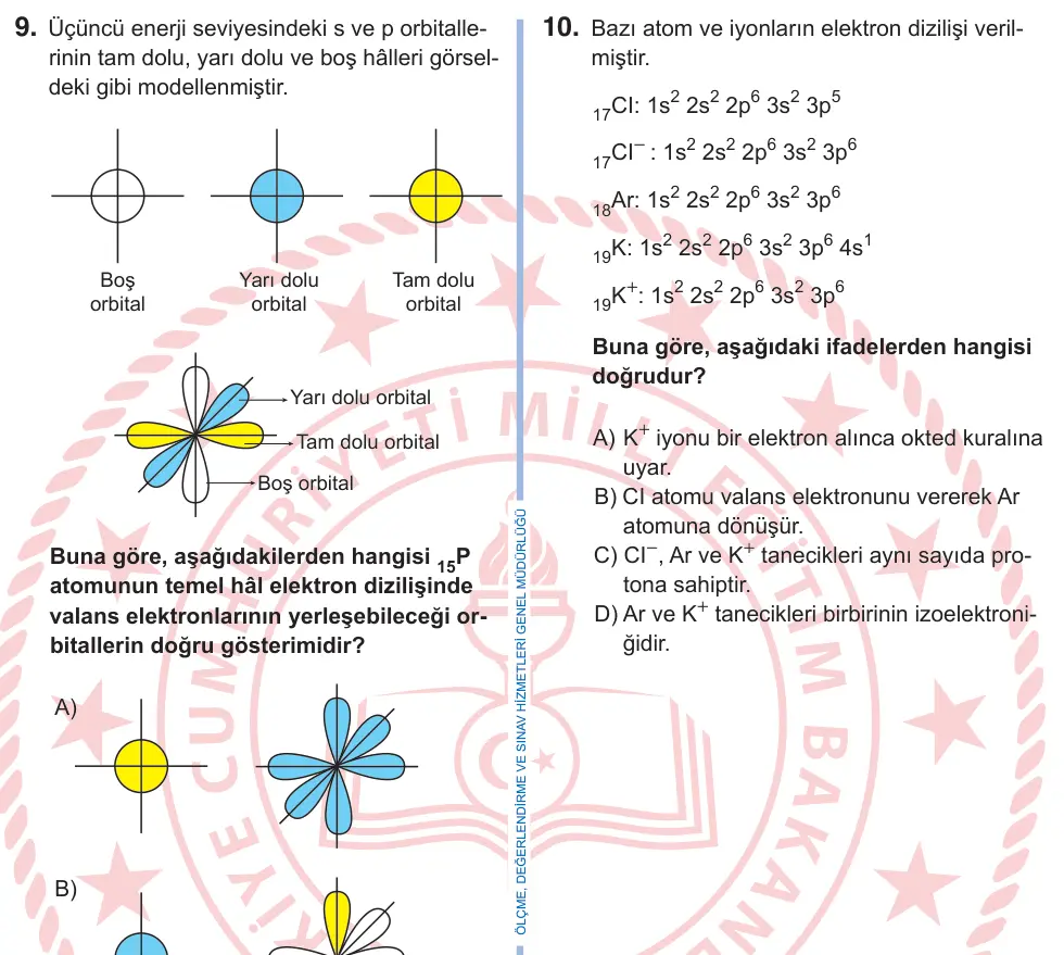 9. Sınıf Fen Bilimleri 2025 İOKBS Bursluluk Sınavı 9. Soru görseli