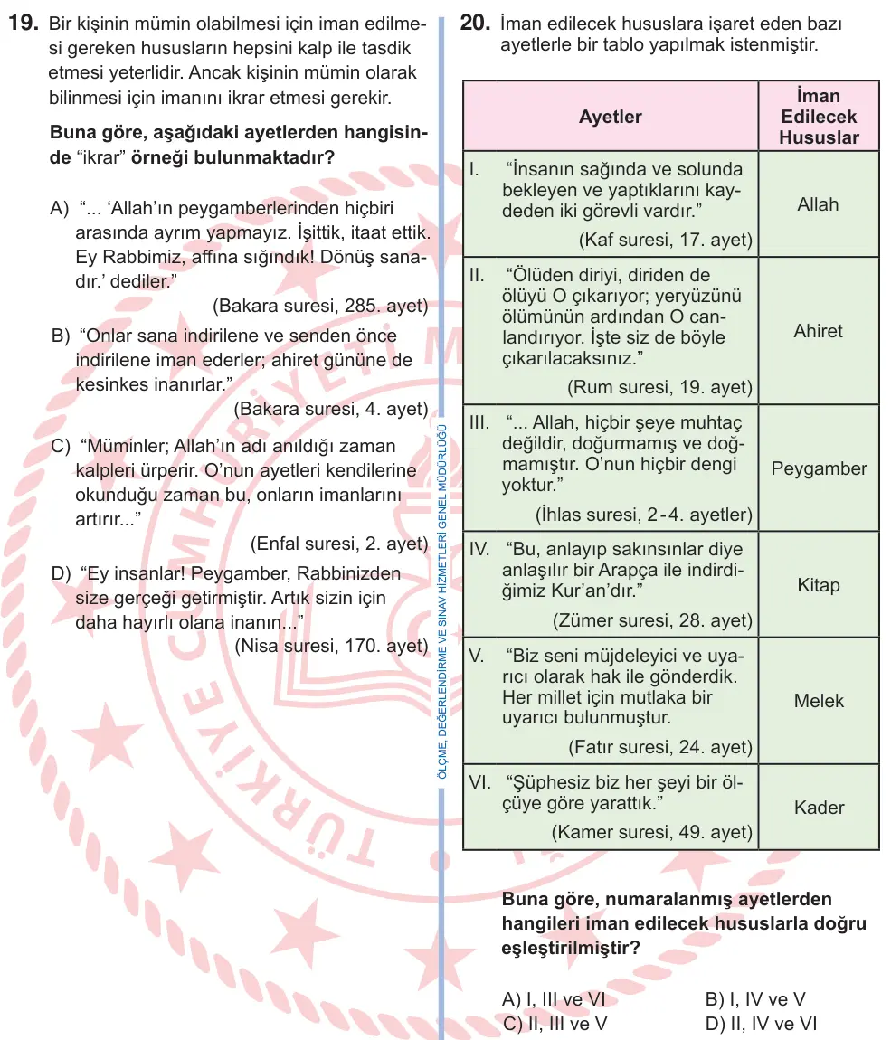 9. Sınıf Sosyal Bilgiler 2025 İOKBS Bursluluk Sınavı 20. Soru görseli (1/3)