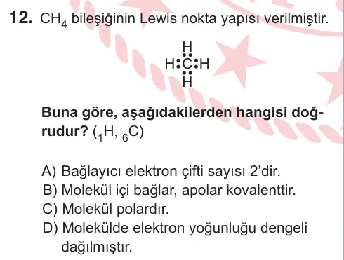 11. Sınıf Fen Bilimleri 2026 İOKBS Bursluluk Sınavı 12. Soru görseli
