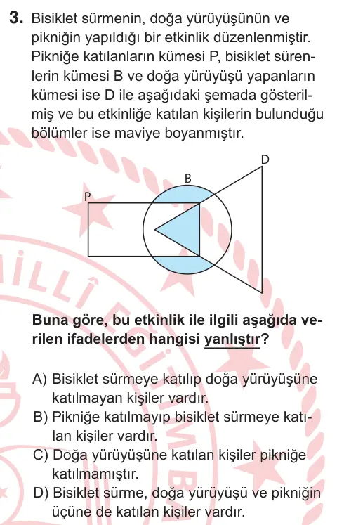 11. Sınıf Matematik 2026 İOKBS Bursluluk Sınavı 3. Soru görseli