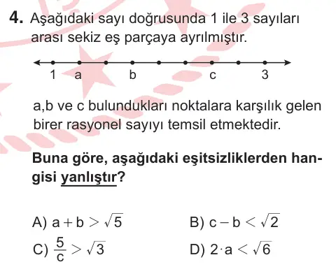 11. Sınıf Matematik 2026 İOKBS Bursluluk Sınavı 4. Soru görseli