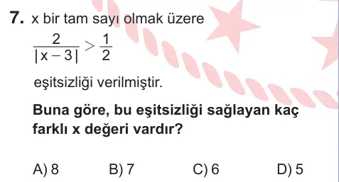 11. Sınıf Matematik 2026 İOKBS Bursluluk Sınavı 7. Soru görseli