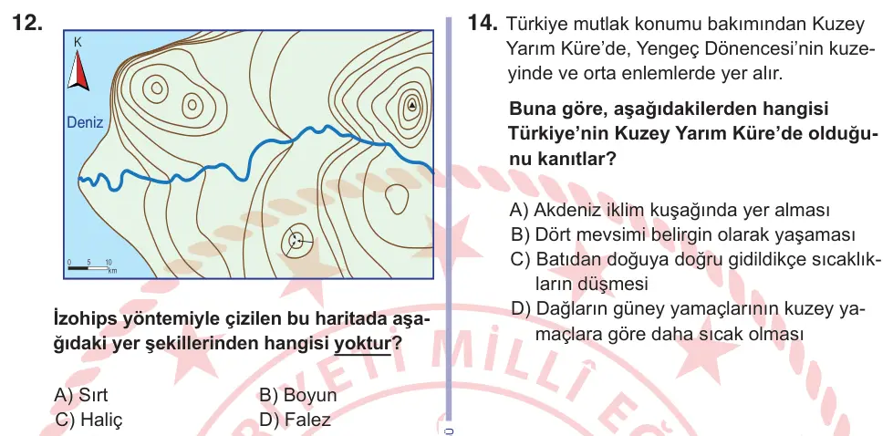 11. Sınıf Sosyal Bilgiler 2026 İOKBS Bursluluk Sınavı 12. Soru görseli