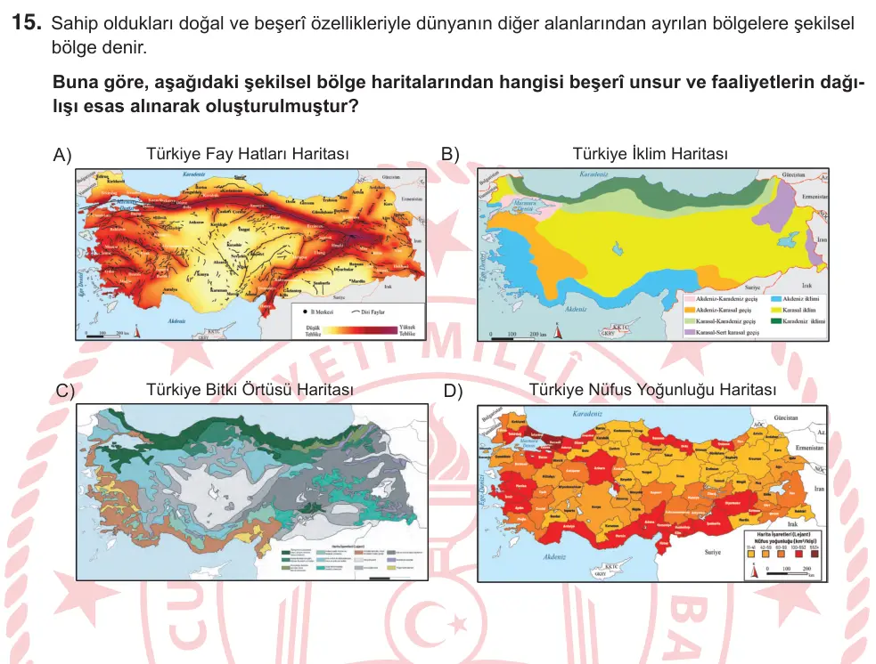 11. Sınıf Sosyal Bilgiler 2026 İOKBS Bursluluk Sınavı 15. Soru görseli