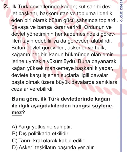 11. Sınıf Sosyal Bilgiler 2026 İOKBS Bursluluk Sınavı 2. Soru görseli