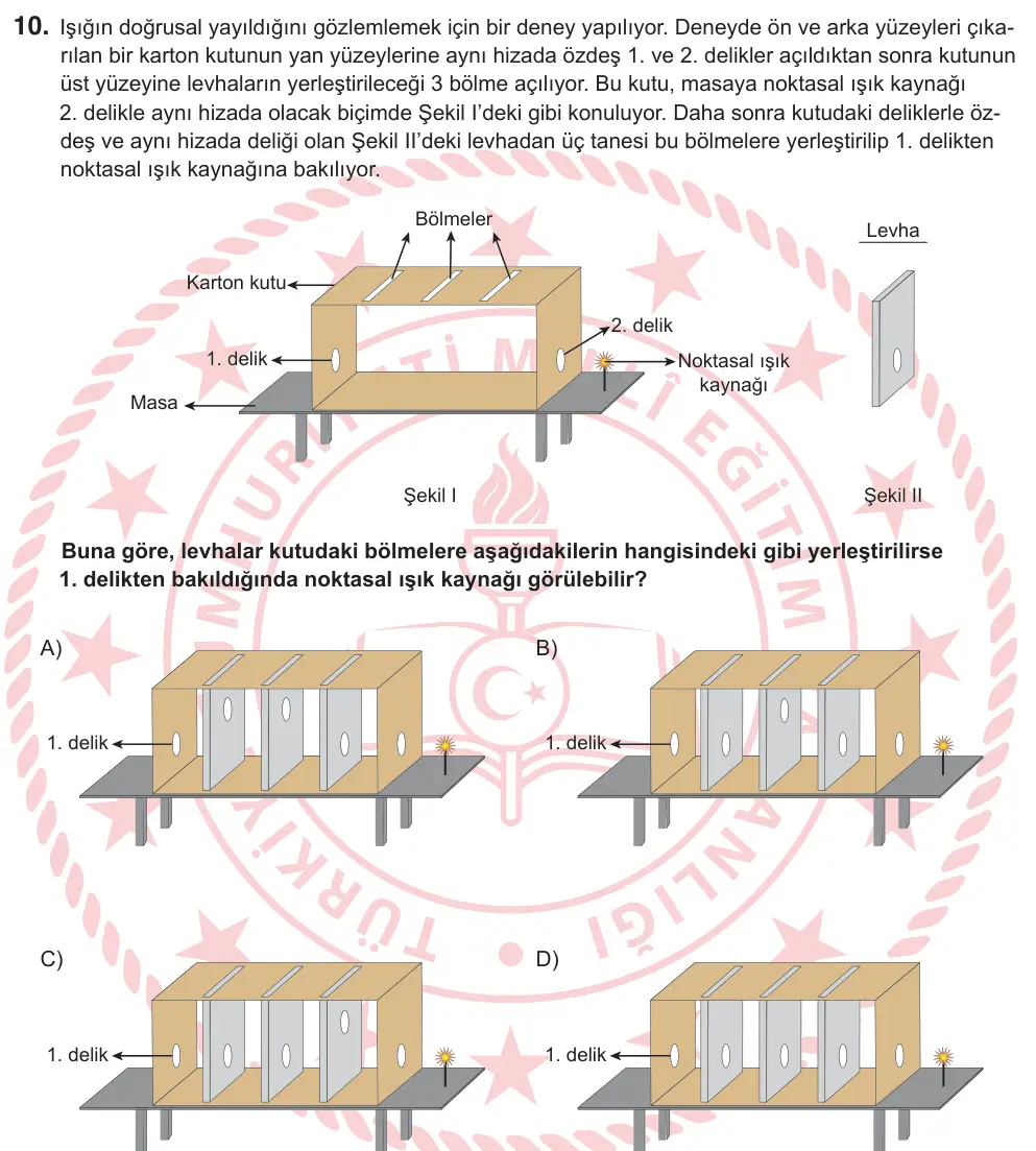 5. Sınıf Fen Bilimleri 2026 İOKBS Bursluluk Sınavı 10. Soru görseli