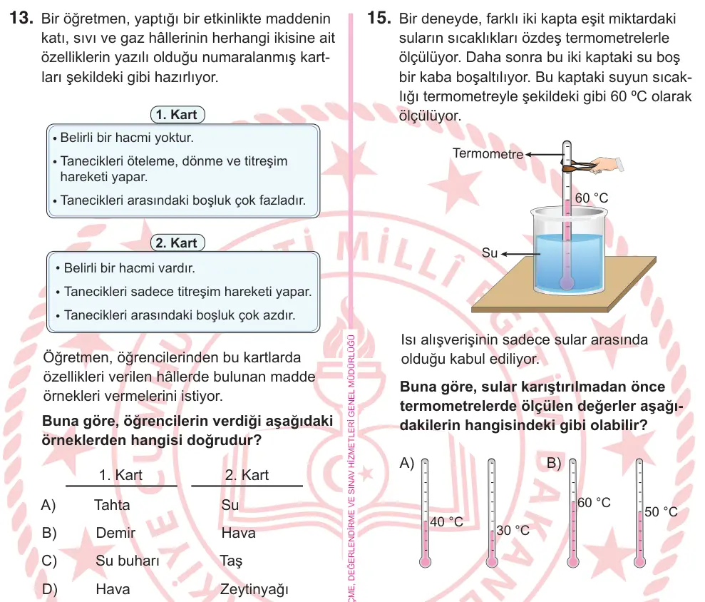 5. Sınıf Fen Bilimleri 2026 İOKBS Bursluluk Sınavı 13. Soru görseli