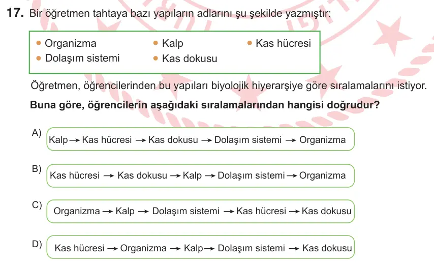 5. Sınıf Fen Bilimleri 2026 İOKBS Bursluluk Sınavı 17. Soru görseli (1/2)