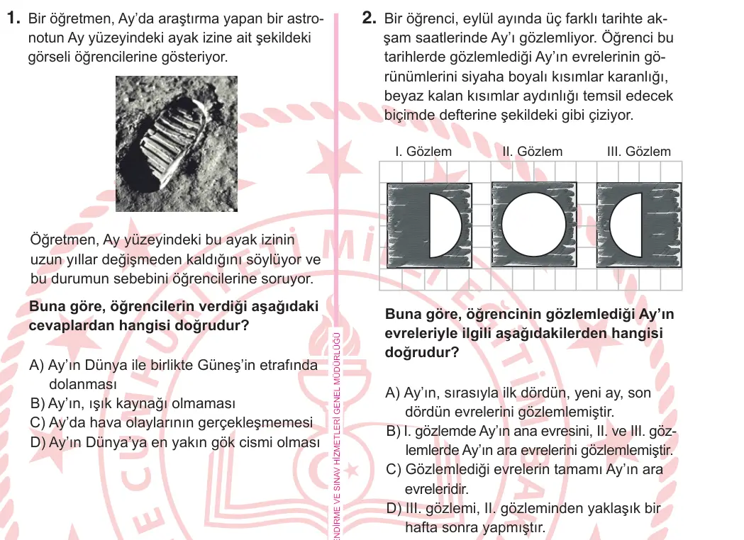 5. Sınıf Fen Bilimleri 2026 İOKBS Bursluluk Sınavı 2. Soru görseli