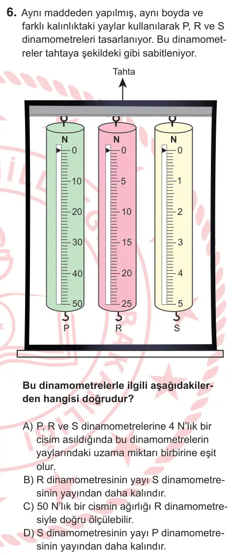5. Sınıf Fen Bilimleri 2026 İOKBS Bursluluk Sınavı 6. Soru görseli