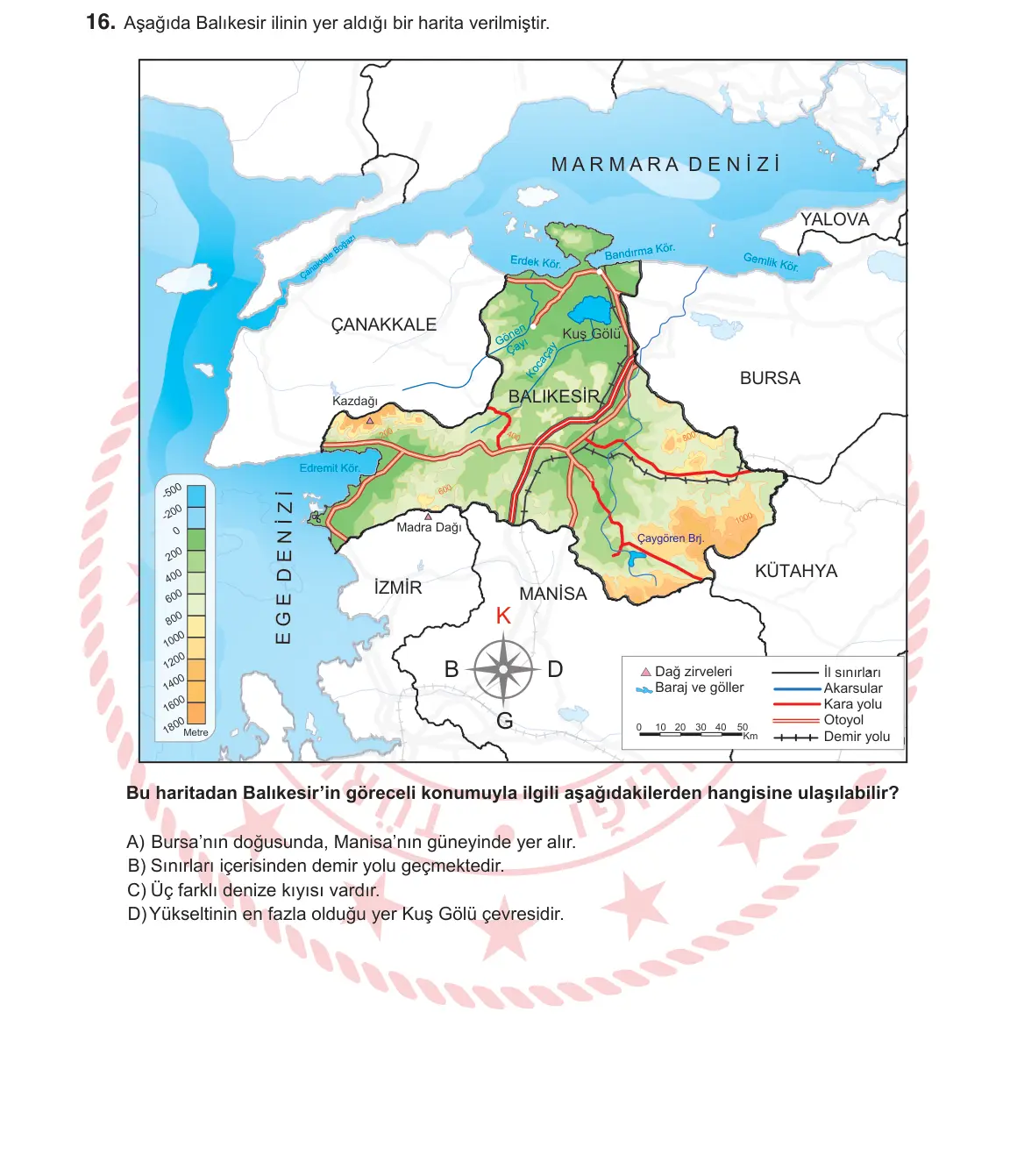 5. Sınıf Sosyal Bilgiler 2026 İOKBS Bursluluk Sınavı 16. Soru görseli (1/2)
