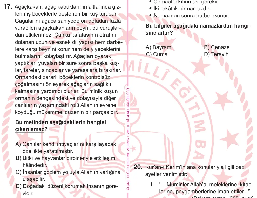 5. Sınıf Sosyal Bilgiler 2026 İOKBS Bursluluk Sınavı 17. Soru görseli