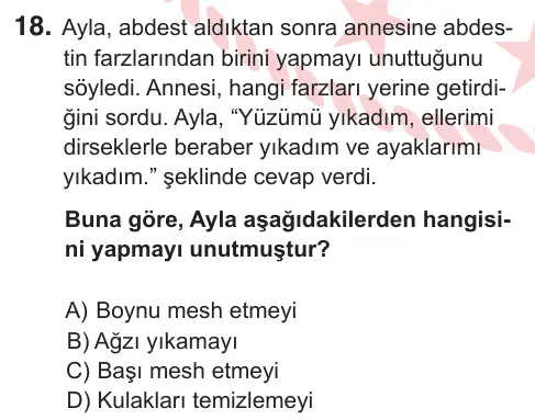 5. Sınıf Sosyal Bilgiler 2026 İOKBS Bursluluk Sınavı 18. Soru görseli