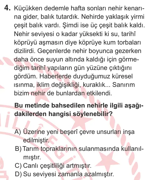 5. Sınıf Sosyal Bilgiler 2026 İOKBS Bursluluk Sınavı 4. Soru görseli