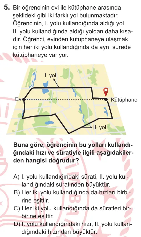 6. Sınıf Fen Bilimleri 2026 İOKBS Bursluluk Sınavı 5. Soru görseli