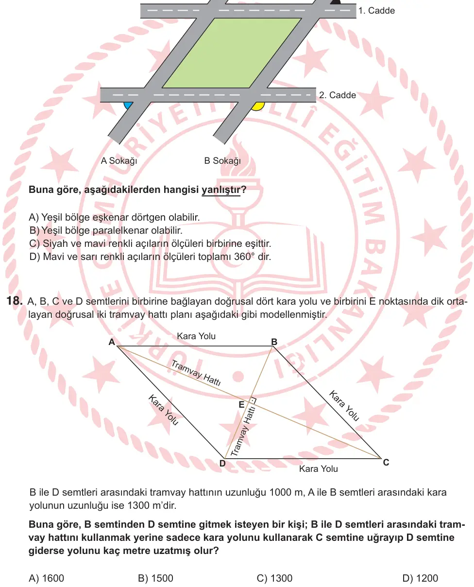 6. Sınıf Matematik 2026 İOKBS Bursluluk Sınavı 18. Soru görseli