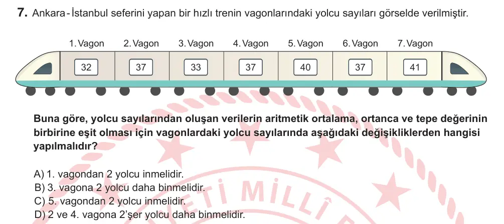 6. Sınıf Matematik 2026 İOKBS Bursluluk Sınavı 7. Soru görseli