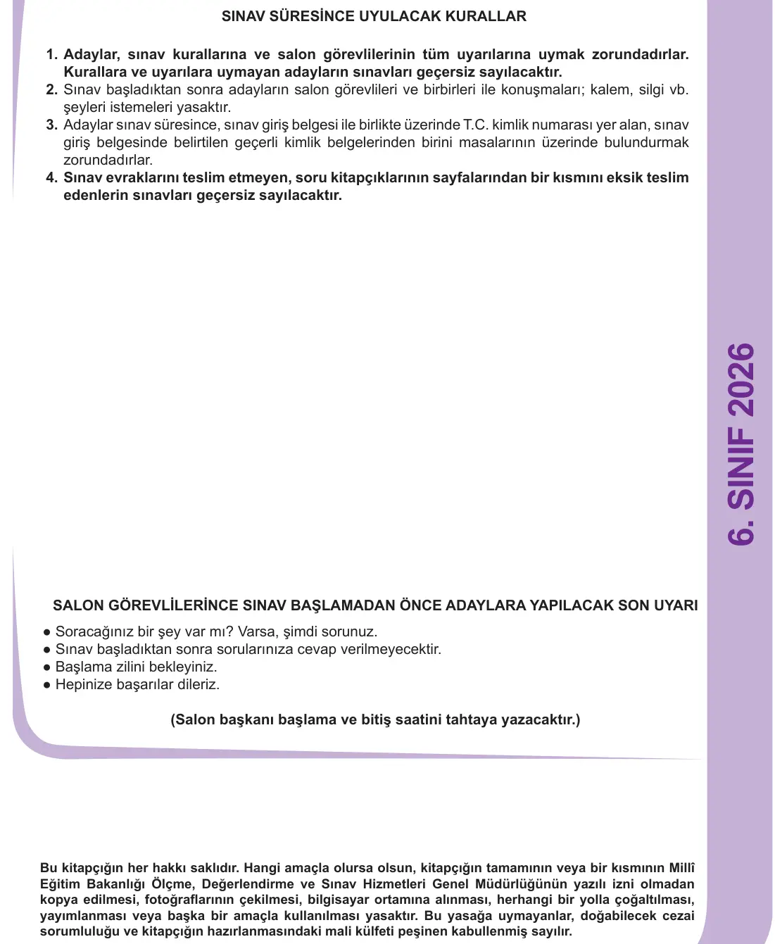 6. Sınıf Sosyal Bilgiler 2026 İOKBS Bursluluk Sınavı 20. Soru görseli (3/3)