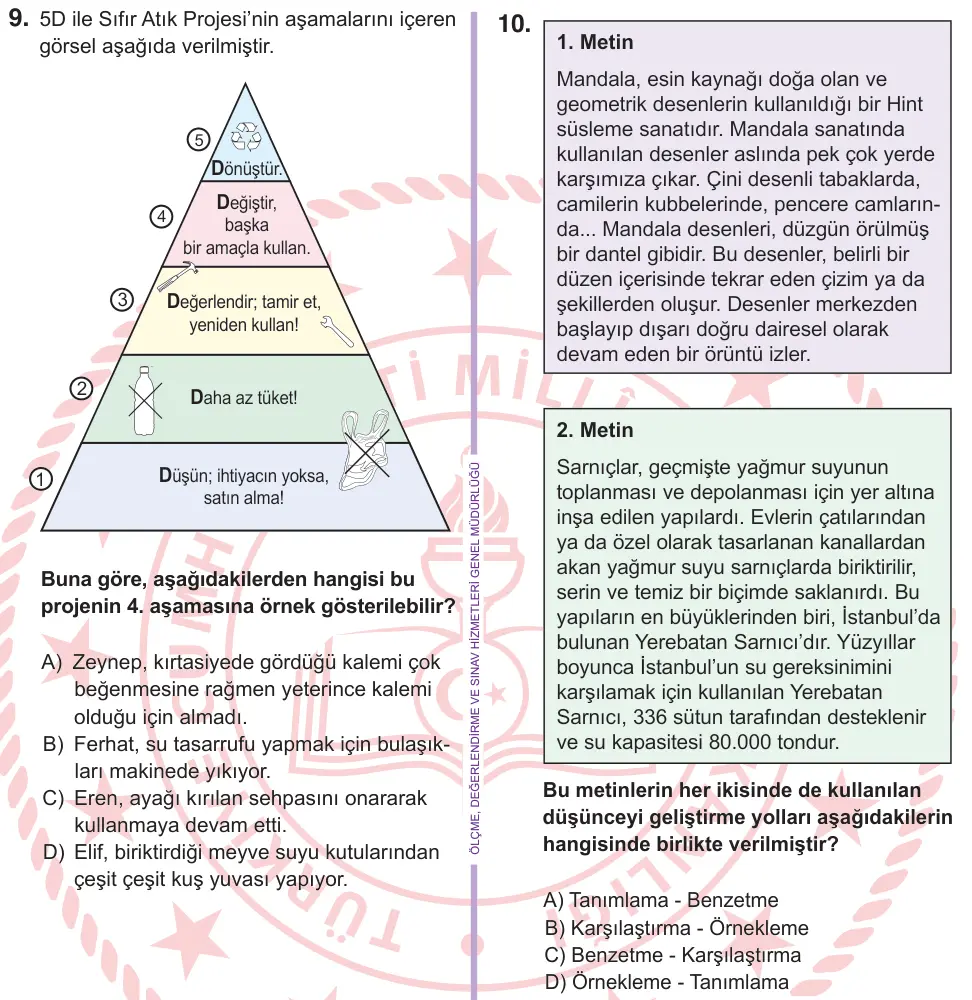 6. Sınıf Türkçe 2026 İOKBS Bursluluk Sınavı 10. Soru görseli