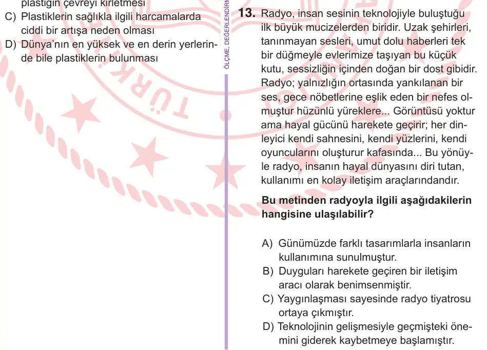 6. Sınıf Türkçe 2026 İOKBS Bursluluk Sınavı 13. Soru görseli