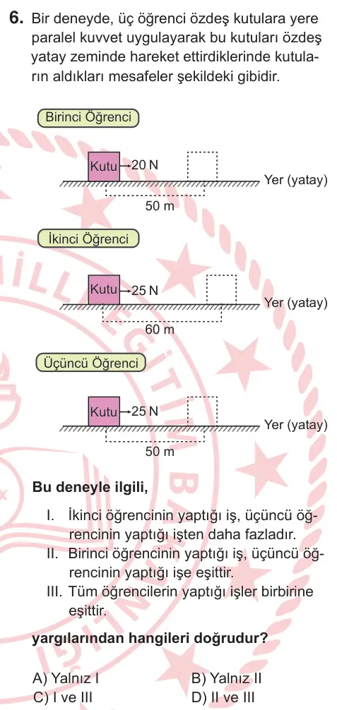 7. Sınıf Fen Bilimleri 2026 İOKBS Bursluluk Sınavı 6. Soru görseli