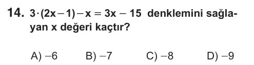7. Sınıf Matematik 2026 İOKBS Bursluluk Sınavı 14. Soru görseli