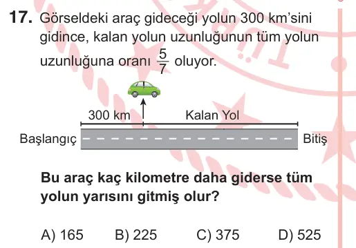 7. Sınıf Matematik 2026 İOKBS Bursluluk Sınavı 17. Soru görseli