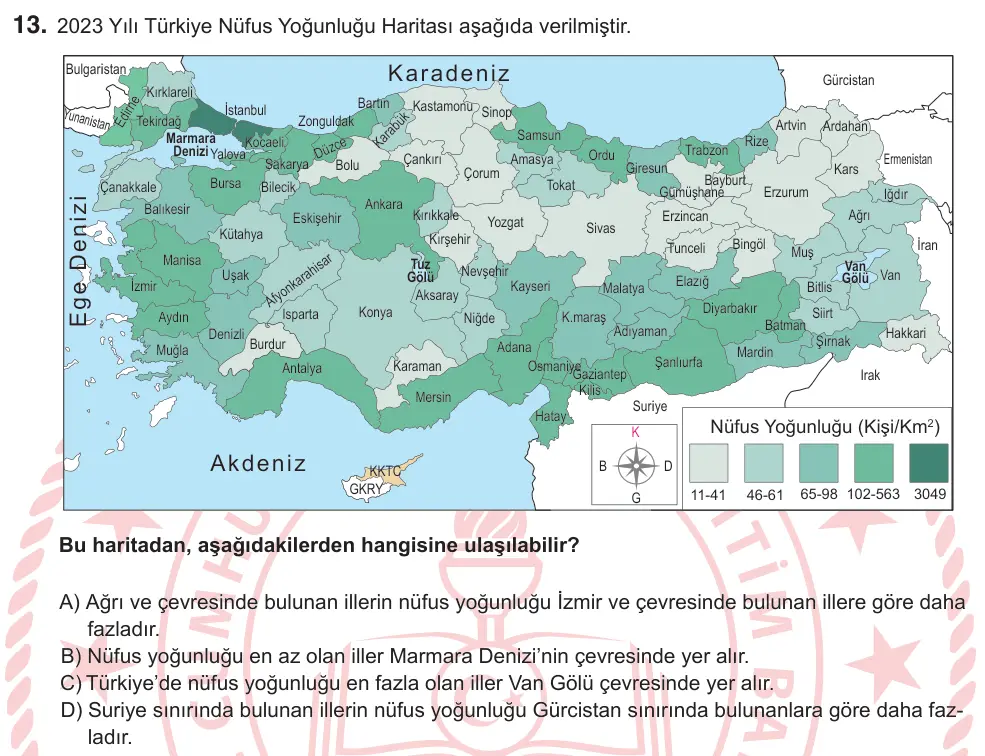 7. Sınıf Sosyal Bilgiler 2026 İOKBS Bursluluk Sınavı 13. Soru görseli