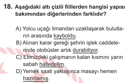 7. Sınıf Türkçe 2026 İOKBS Bursluluk Sınavı 18. Soru görseli
