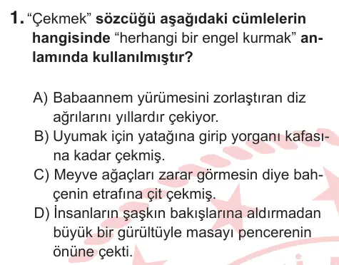 7. Sınıf Türkçe 2026 İOKBS Bursluluk Sınavı 1. Soru görseli