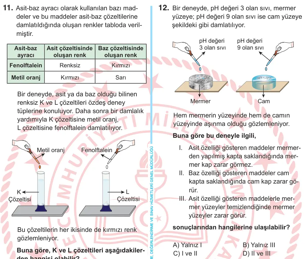 8. Sınıf Fen Bilimleri 2026 İOKBS Bursluluk Sınavı 12. Soru görseli