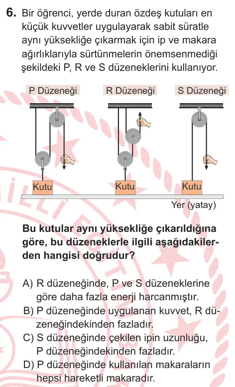 8. Sınıf Fen Bilimleri 2026 İOKBS Bursluluk Sınavı 6. Soru görseli
