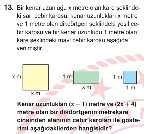 8. Sınıf Matematik 2026 İOKBS Bursluluk Sınavı 13. Soru görseli