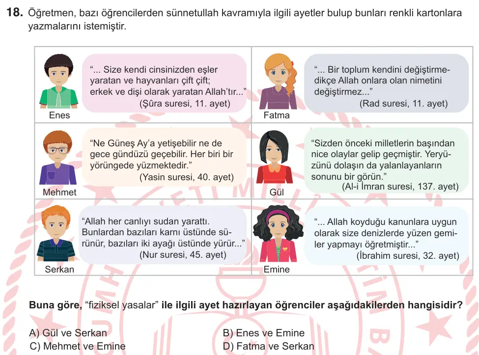 8. Sınıf Sosyal Bilgiler 2026 İOKBS Bursluluk Sınavı 18. Soru görseli