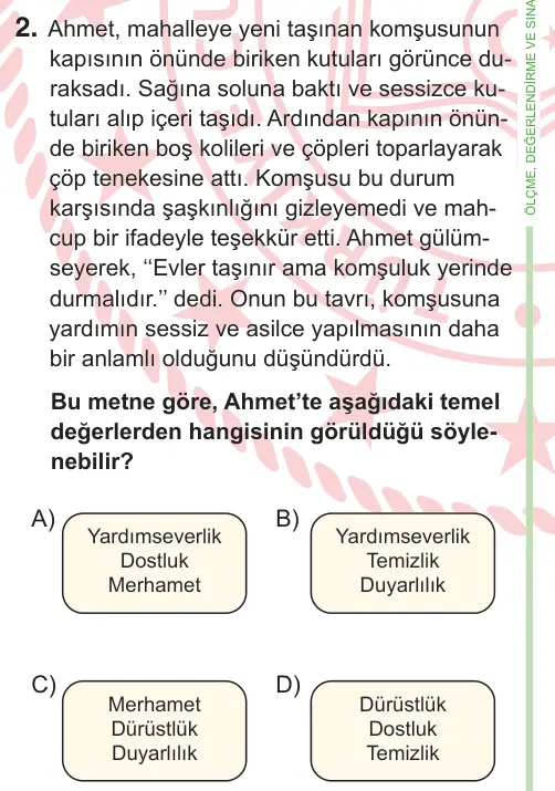 9, 10. Sınıf Türk Dili ve Edebiyatı 2026 İOKBS Bursluluk Sınavı 2. Soru görseli